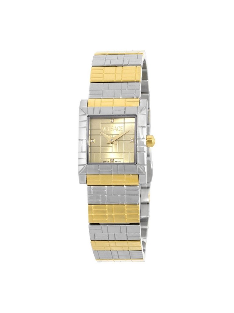 Nwt Versace Mosaic Quartz Diamond Gold Dial Ladies Watch